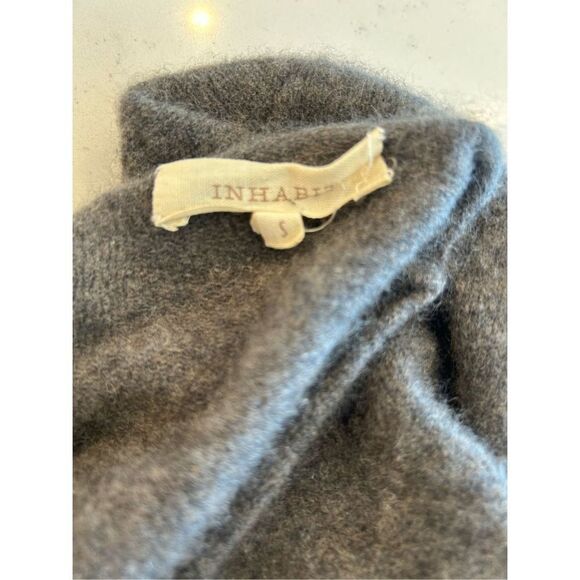 Inhabit 100% cashmere grey cropped waterfall cardigan sweater small - Picture 4 of 5